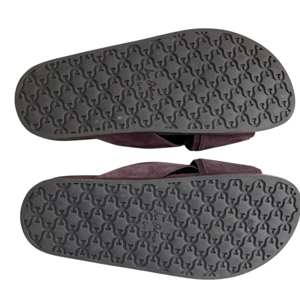 Sam Edelman Suede Buckle Slide Sandals in Cafe Noir Suede Size 6.5 - Picture 3 of 8